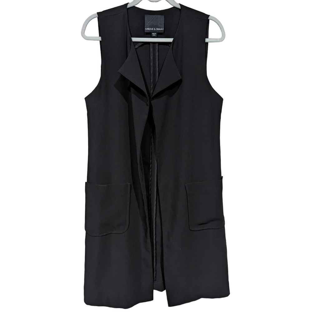 NWOT Urban Outfitters Harlowe & Graham Black Sleeveless Duster Vest sz Small